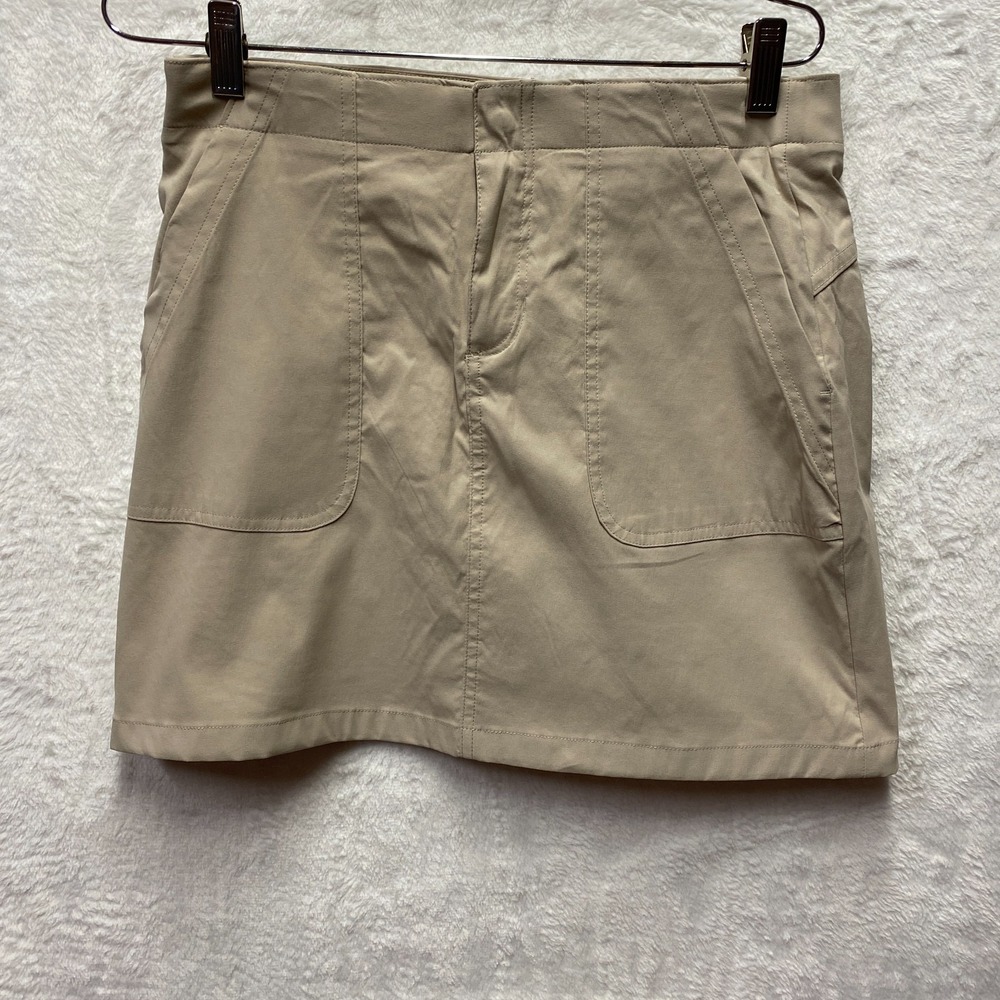 Eddie Bauer Adventurer Skort Womens 4 Khaki Nylon Stretch Comfort Hiking Pocket